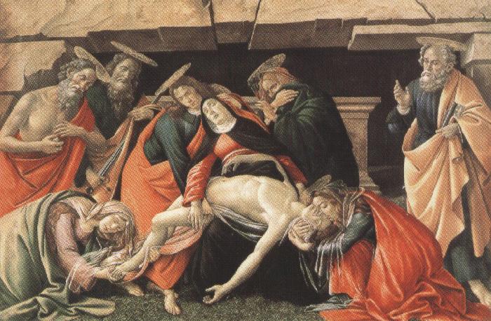 Sandro Botticelli Lament fro Christ Dead,with st jerome,St Paul and St Peter (mk36) Germany oil painting art